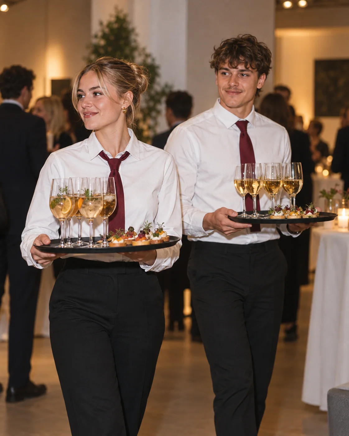 Ambassadors servieren Getränke und kleine Speisen